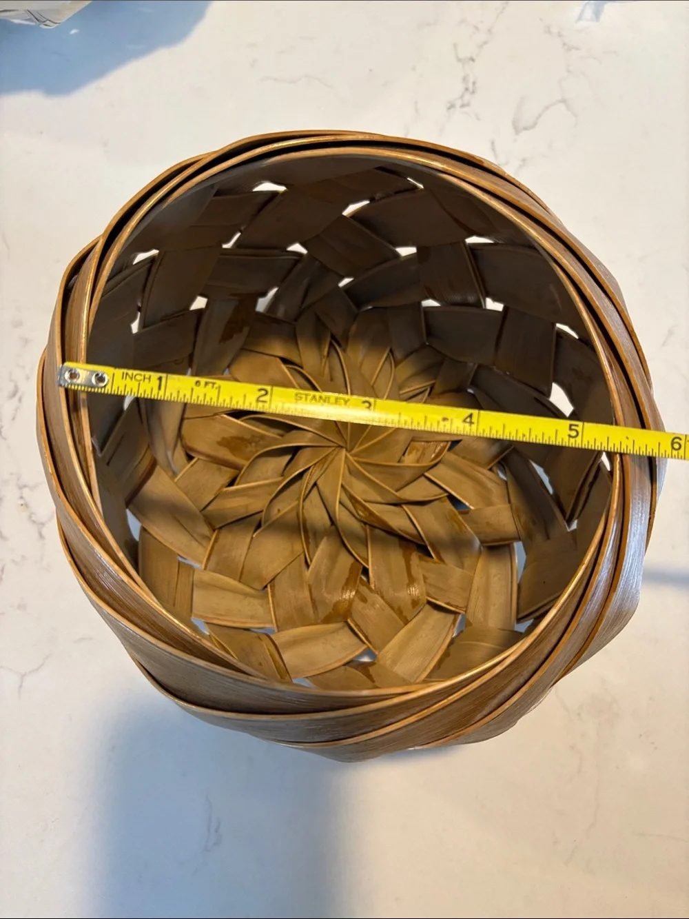 Vintage Handmade Palm Leaf Woven Basket